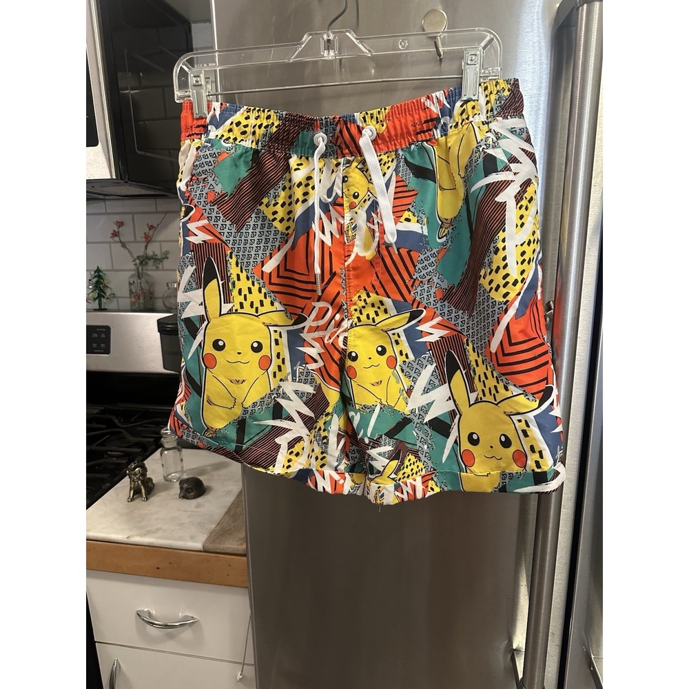 Oposuits Pokemon Pikachu Swim Trunks  Anime Graphic Shorts Gamer Beachwear